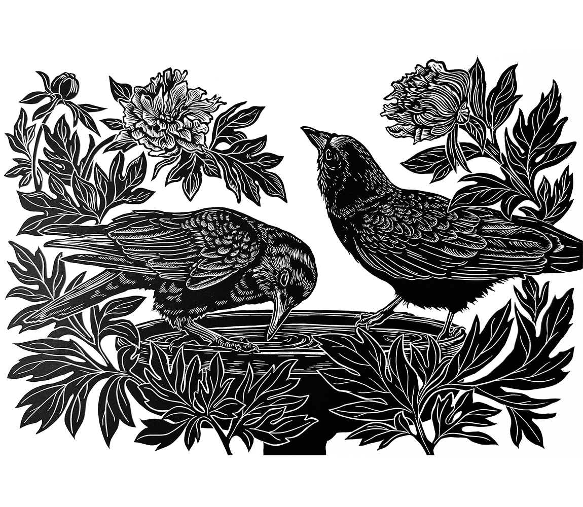 Crows in the Garden - Kathy Anderson